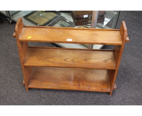 An elm Arts and Crafts three tier open shelf