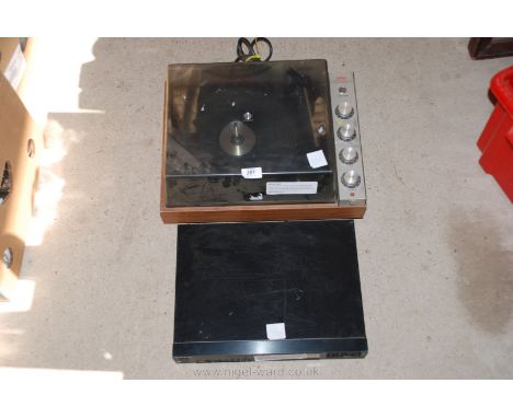 Record player and stereo turner.