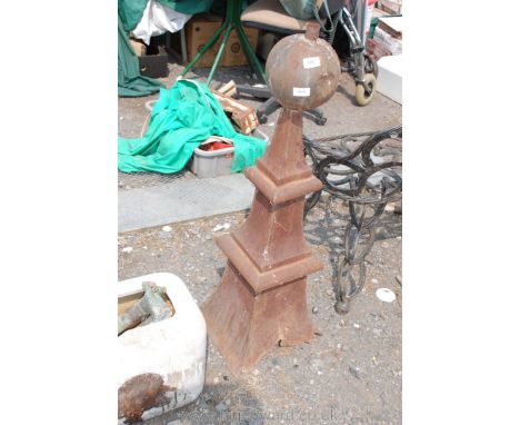 A metal Finial/Obelisk 3'4" high.