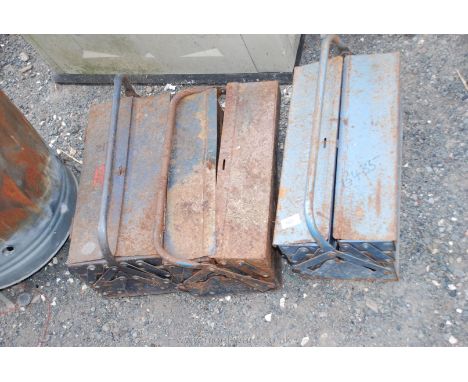 3 x cantilever metal tool boxes.