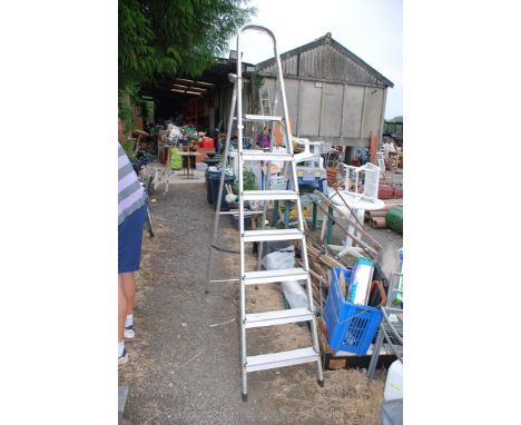 Set of step ladder, six rung aluminium.