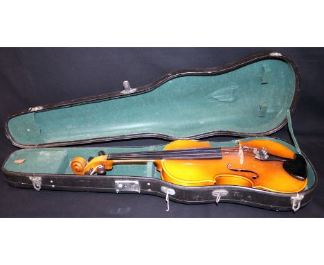 Modern Violin Stradivarius Copy In Case 