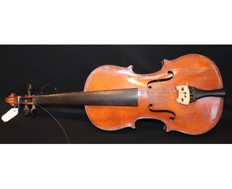 Early 20thC Stradivarius Copy Violin, Label To Interior 