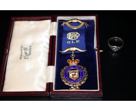 Masonic Interest RAOB Silver &amp; Enamel Jewel Lord Middleton Lge 1405 Bro Fothergill 7-12-1910 Together With A Ring