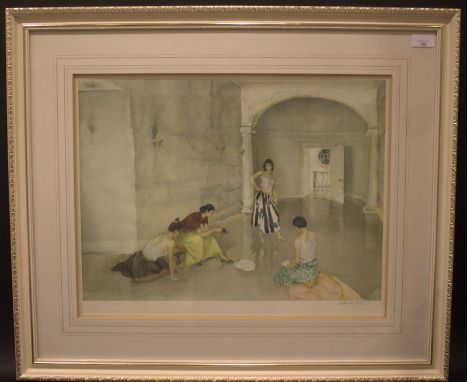 Sir William Russell Flint R.A, RWS SPANISH LADIES PLAYING CARDS Limited edition reproduction, printed in colour, signed in pe