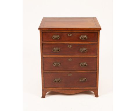 A small Regency mahogany converted chest commode, circa 1815, with four drawers on outsplayed bracket feet, 72cm x 58.5cm CON