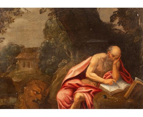 After Jacopo Palma/St Jerome/oil on panel, 21cm x 29.5cm CONDITION REPORT: Condition information is not usually provided in t