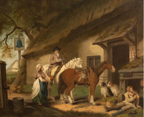 After George Morland/The Tavern Door/oil on panel, 43.5cm x 54cm CONDITION REPORT: Condition information is not usually provi