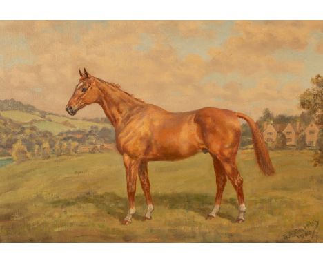 G A Cattley (1878-1966)/Horse in a Field/signed and dated 1960 lower right/oil on board, 34cm x 49cm/a watercolour of three h