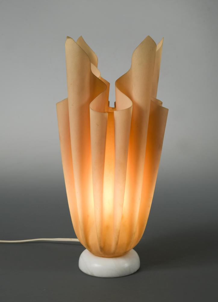 A Jacobs 'Athena' handkerchief lamp, the shade (designed to be