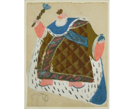 Pavel Tchelitchew (Russian, 1898-1957) The Tzar, a costume design for Coq d'Or gouache and gold paint 33 x 25cm (13 x 10in) P