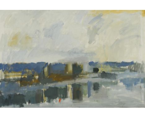 § Robert Lenkiewicz (British, 1941-2002) Barbican Harbour, Plymouth signed to the reverse and titled to the frame oil on canv