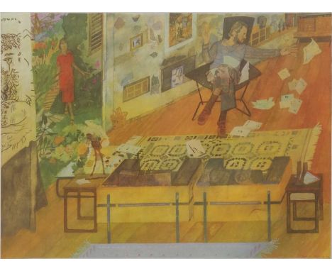 Leonard Rosoman Portrait of Richard Hughes, Nairobisigned 'Leonard Rosoman' (lower right); numbered 3/250 lithograph; unframe