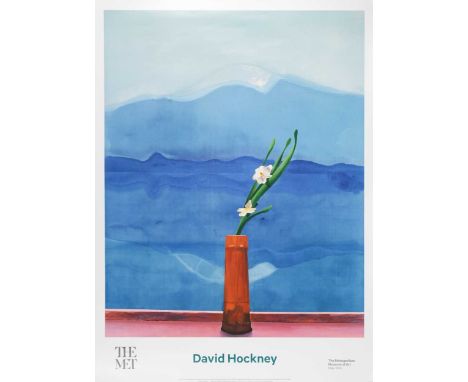 § David Hockney OM, CH, RA (1937-) Exhibition poster for The Metropolitan Museum, New York, showing Mount Fuji and Flowers, 1