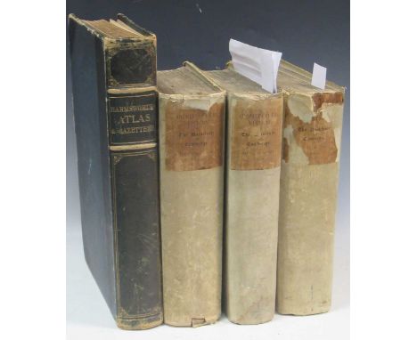 Three volumes of Architectural History, Cambridge and a Harmsworth atlas, together nine volumes of The Magazine of Art dating