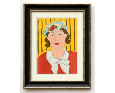 HENRY MATISSE (French, 1869-1954), 'Woman in Hat', lithograph, signed in plate lower left, printed by Mourlot Frères, Paris, 
