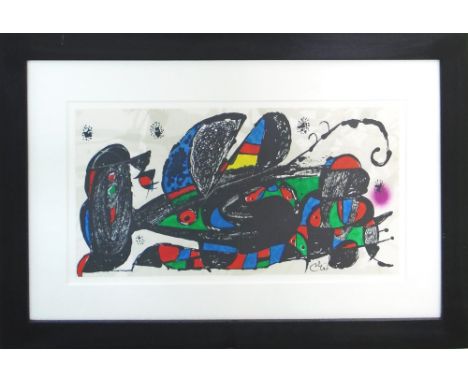 JOAN MIRO (Spanish,1893-1983), Sculpture Series, original lithograph, 1974, 40cm W x 20cm H. (Subject to ARR - Please see Buy