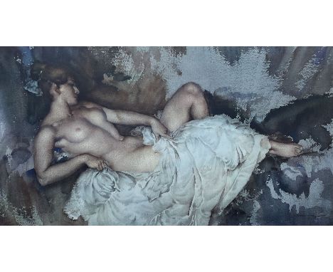 Sir William Russell Flint (Scottish 1880-1969): 'Reclining Nude I', limited edition colour print signed in pencil pub. 1965, 