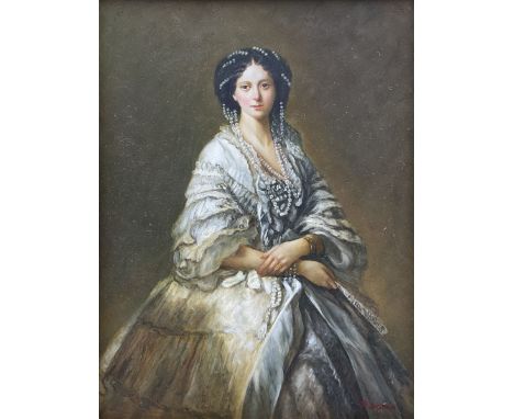 After Franz Xaver Winterhalter (German 1805-1873): Portrait of Empress Maria Alexandrovna née Princess Marie of Hessen und be
