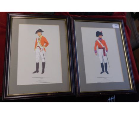 Portrait (Military) 1790 Officer - 9th Foot (without Glass) 1801 Officer 56th Foot both framed, measurement 42cm x 31.1/2cm b