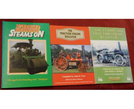 Books - Steams On - Fred Dibnah - The Tractor Engine Register - John. B. True, The European Traction Engine Register John B T