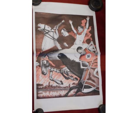 War Poster-'Nazi Poster' reprint measurements 58cm x 41cm excellent condition-interesting item fold in poster