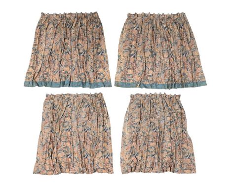 BERNARD NEVILL (ENGLISH, 1930-2019), TWO PAIRS OF CURTAINS FOR BOUSSAC 'ENGLISH GARDENS' COLLECTION 1985  Woven cloth with pe