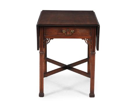 A GEORGE III MAHOGANY PEMBROKE TABLE  IN THE MANNER OF THOMAS CHIPPENDALE, CIRCA 1760 70cm high, 55cm wide, 97.5cm wide when 
