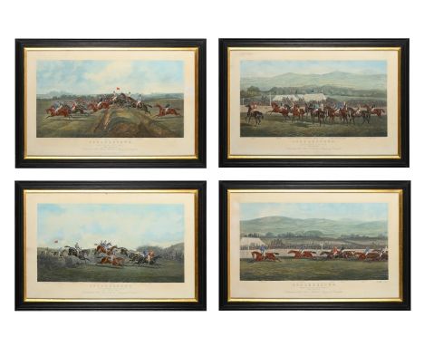 AFTER J. STURGESS PUNCHESTOWN, THE CONYNGHAM CUP 1872; THE START; THE STONE WALL; THE DOUBLE; THE FINISH A set of four hand c