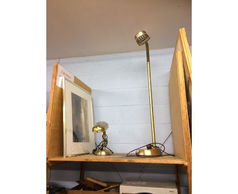 Grimshaw print and two lamps