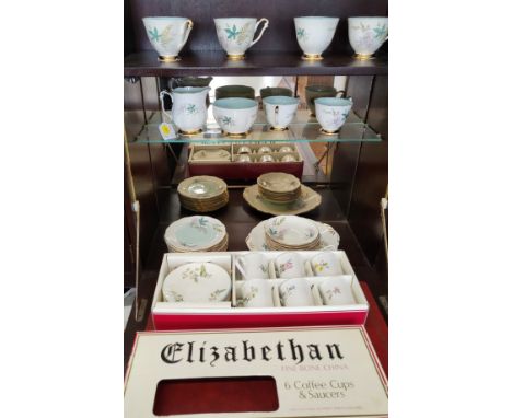 A boxed set of Elizabethan porcelain cups with saucers and Queen Anne 'Louise' part tea service (26)