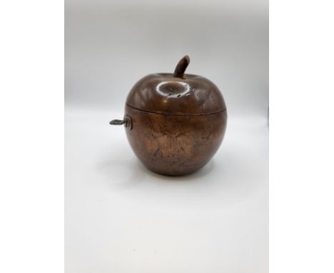 A Georgian style fruitwood apple shaped tea caddy