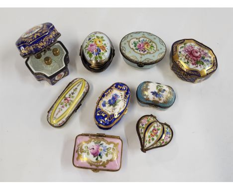 A collection of nine Limoges patch boxes.