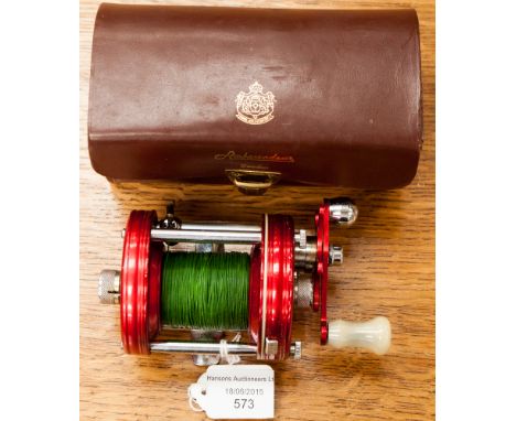ABU AMBASSADEUR 6000 fishing reel in leather case with spanner, spares, oil, instructions
