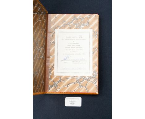 A limited first edition leather bound book, C.H. Underhill 'Here and There' 21/35 signed by the author, in original presentat