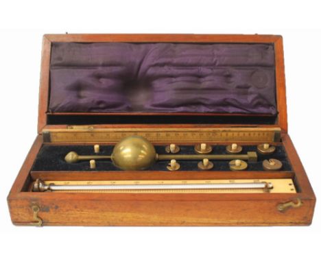 A Sikes's hydrometer, 33 Hatton Gardens, London, in original mahogany box 