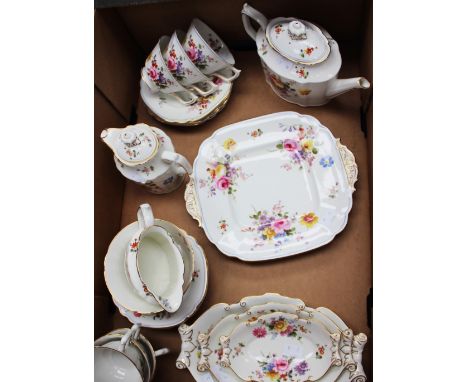 Royal Crown Derby 'posies' early design tea service, with serving glasses Reg. No. 758225 and some later design (26) 