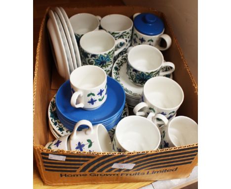 A Midwinter part coffee set, comprising eight cups and saucers, plus jug; together with a further Midwinter coffee set, with 