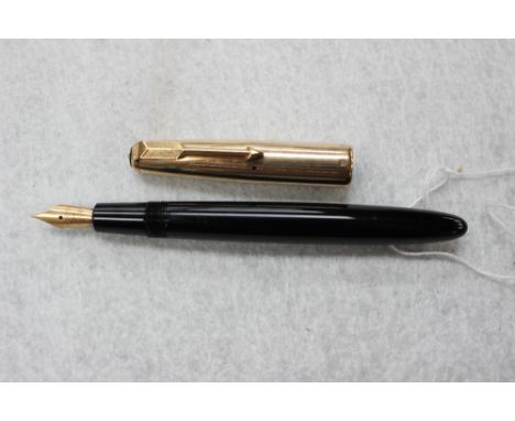 Parker France black fountain pen with GF cap, circa 1958, not usually seen in the UK but appears like a 51 except that there 