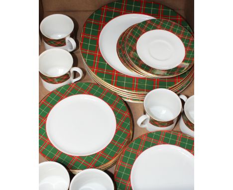 Royal Doulton 'Tartan' tea and dinner set, comprising six cups, six saucers, six side plates, six further side plates and six