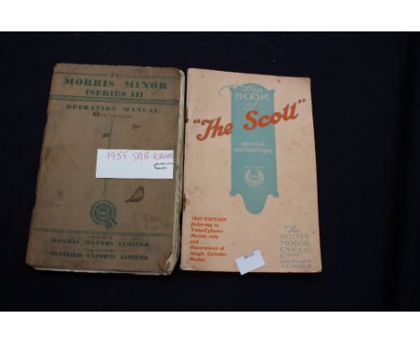 1937 Scott manual, 1955 Morris Minor split screen screen manual 