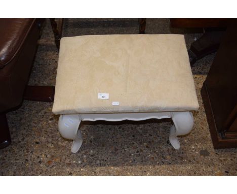 A cream painted cabriole leg stool