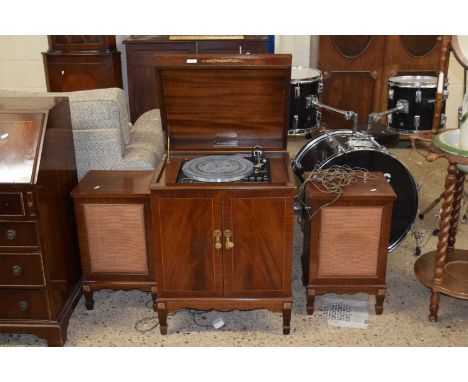 Vintage music centre, fitted with Garrard 86SB record player together with accompanying pair of speakers