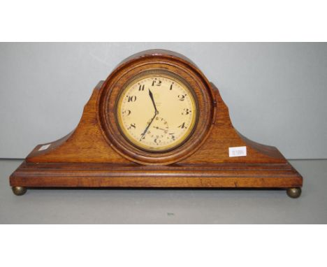 Vintage wood cased car clock marked 'Zenith,8 Days,' to dial, installed into wooden case, untested. (Length 33cm, height 16cm