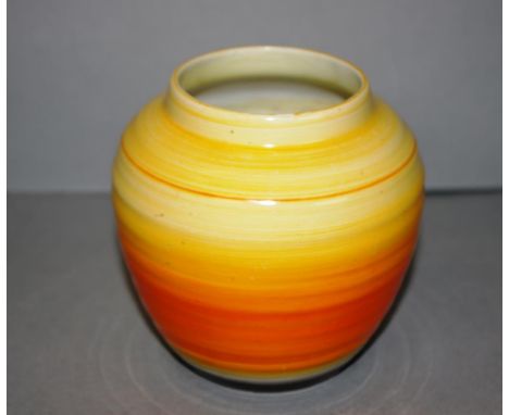 Vintage  Shelley posy vase yellow & orange glaze, (height 12cm approx).