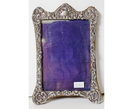 Vintage sterling silver photo frame embossed decoration, (19cm X 13cm approx).