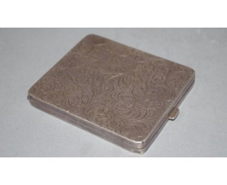 Silver engraved cigarette case stamped 800, 116 grams