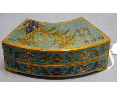 Antique Chinese cloisonne trinket box with floral decoration, character marks to base, Ex  Mossgreen art auction house 1989, 