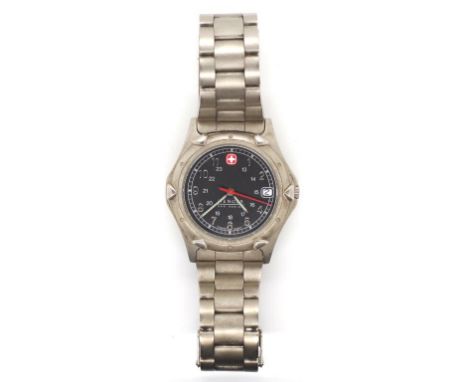Swiss Army watch. Steel case and strap. Battery needed