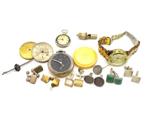 Jewellery group. Includes cufflinks, watches, antique pieces etc.